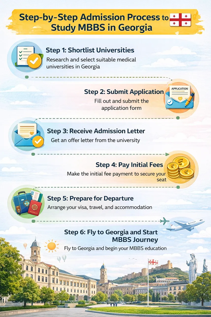 Step-by-Step Admission Process to Study MBBS in Georgia